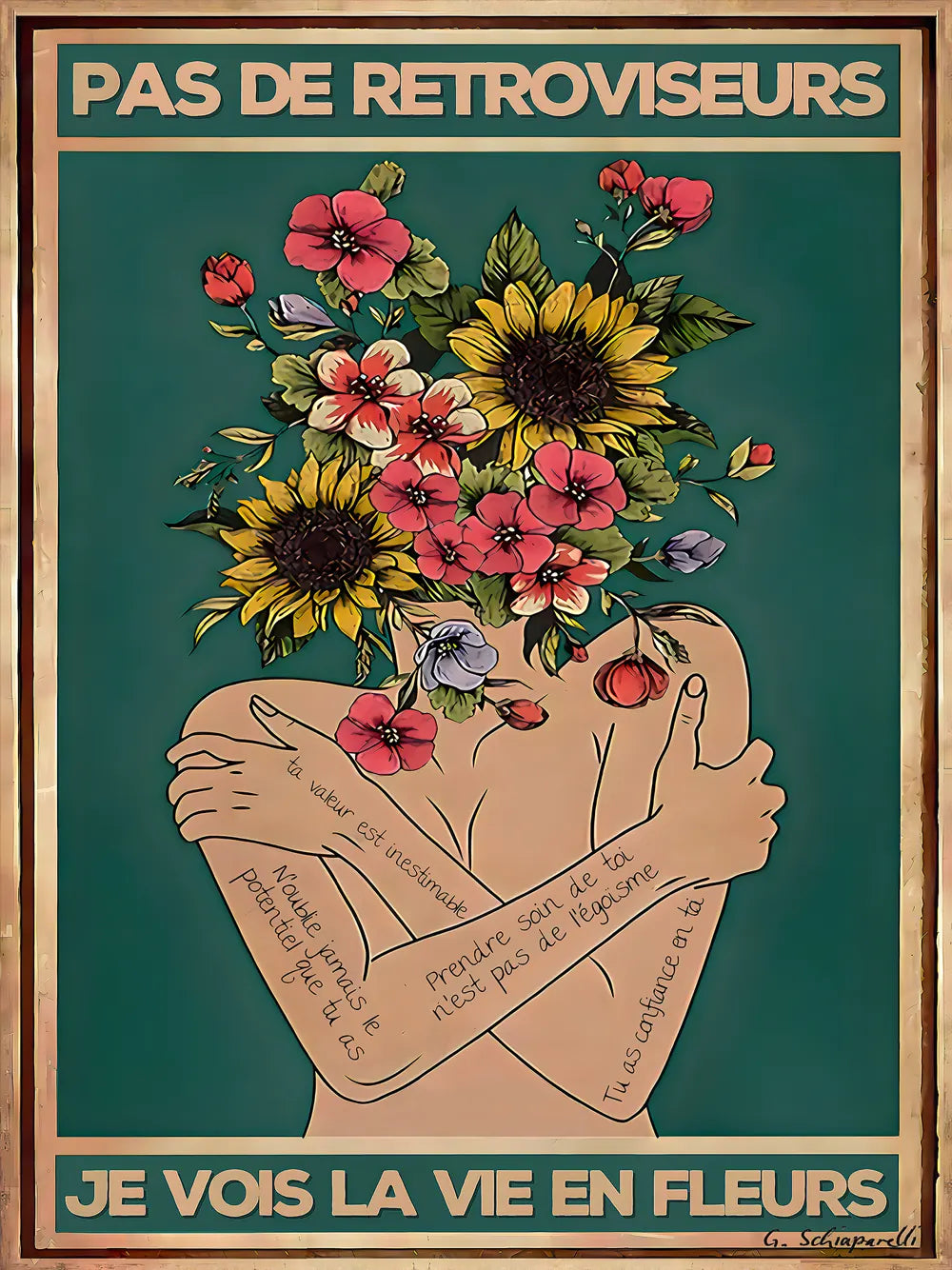 Pas de rétroviseurs, je vois la vie en fleurs