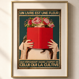 Toile - Een boek is een bloem die bloeit in de geest van degene die het cultiveert 