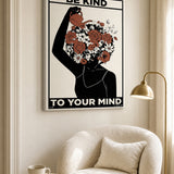 Interior styling with the “Be kind to your mind” canvas