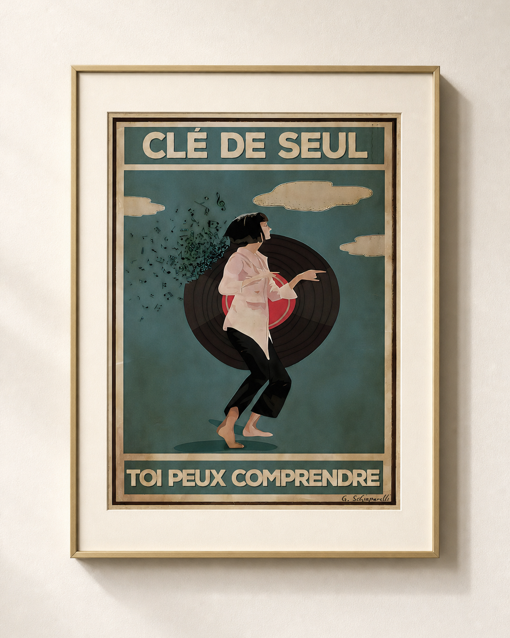 Mock-up van het doek « Sleutel van alleen, jij kunt begrijpen » — testvoorbeeld