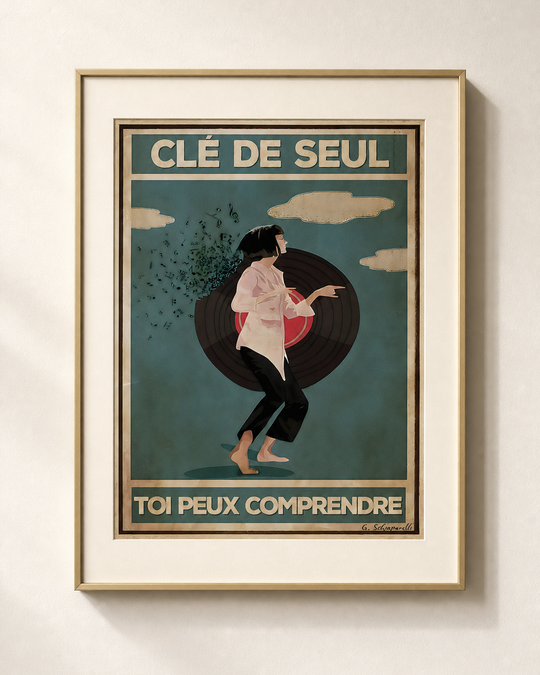Mock-up van het doek « Sleutel van alleen, jij kunt begrijpen » — testvoorbeeld