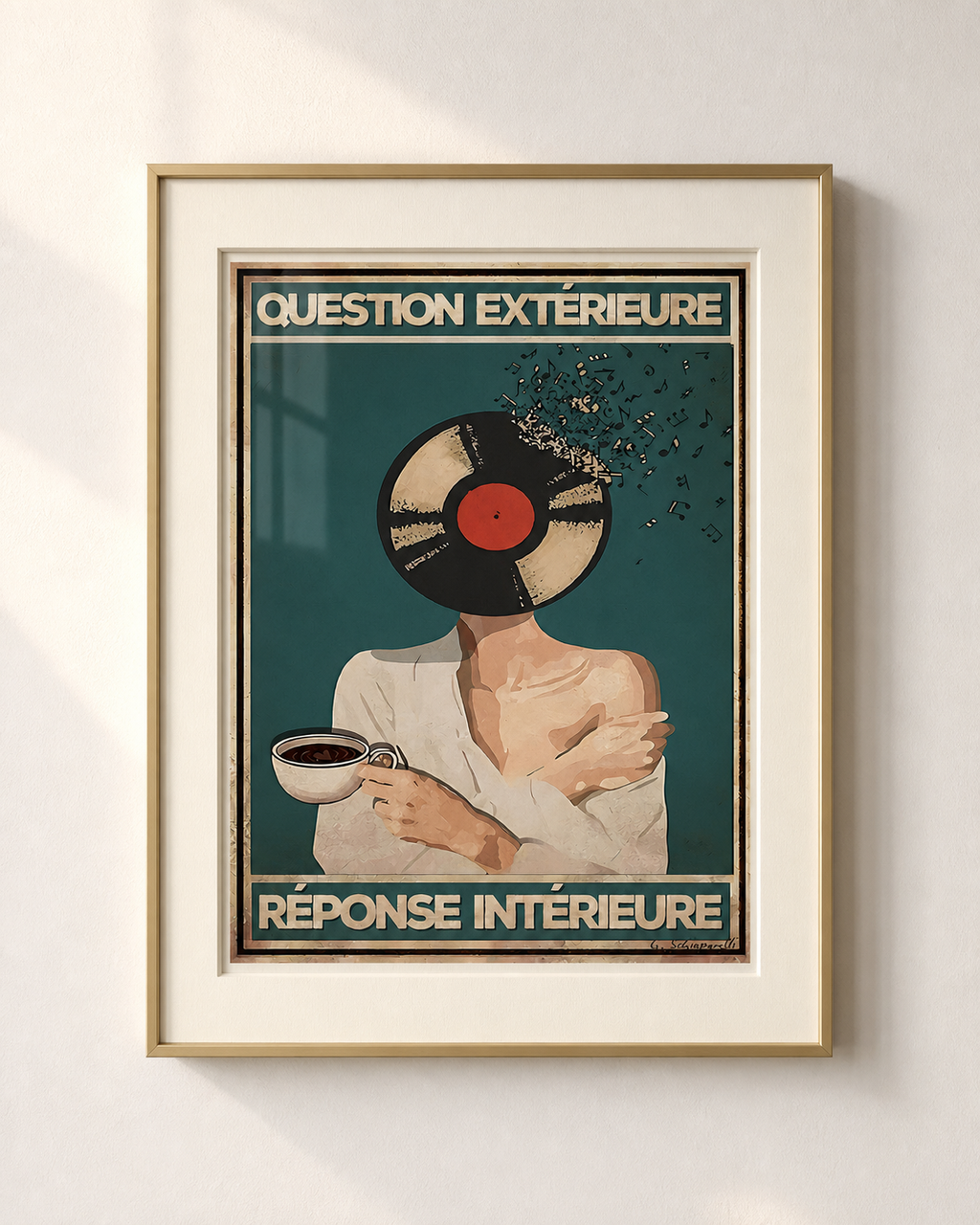 Mock-up van het doek « Externe vraag, intern antwoord » — testvoorbeeld