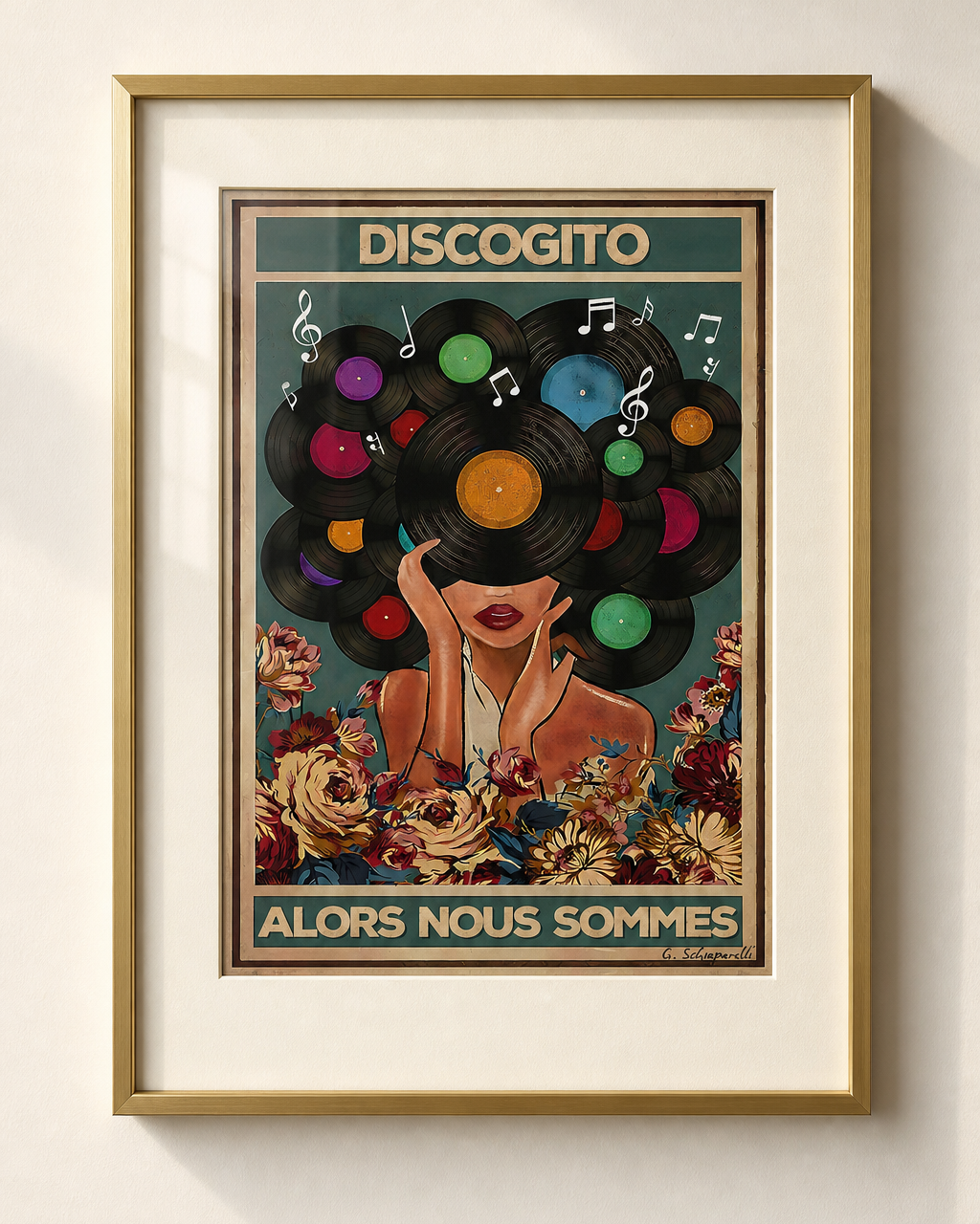 Mock-up van het doek « Discogito, alors nous sommes » — testvoorbeeld