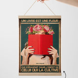 Toile - Een boek is een bloem die bloeit in de geest van degene die het cultiveert 