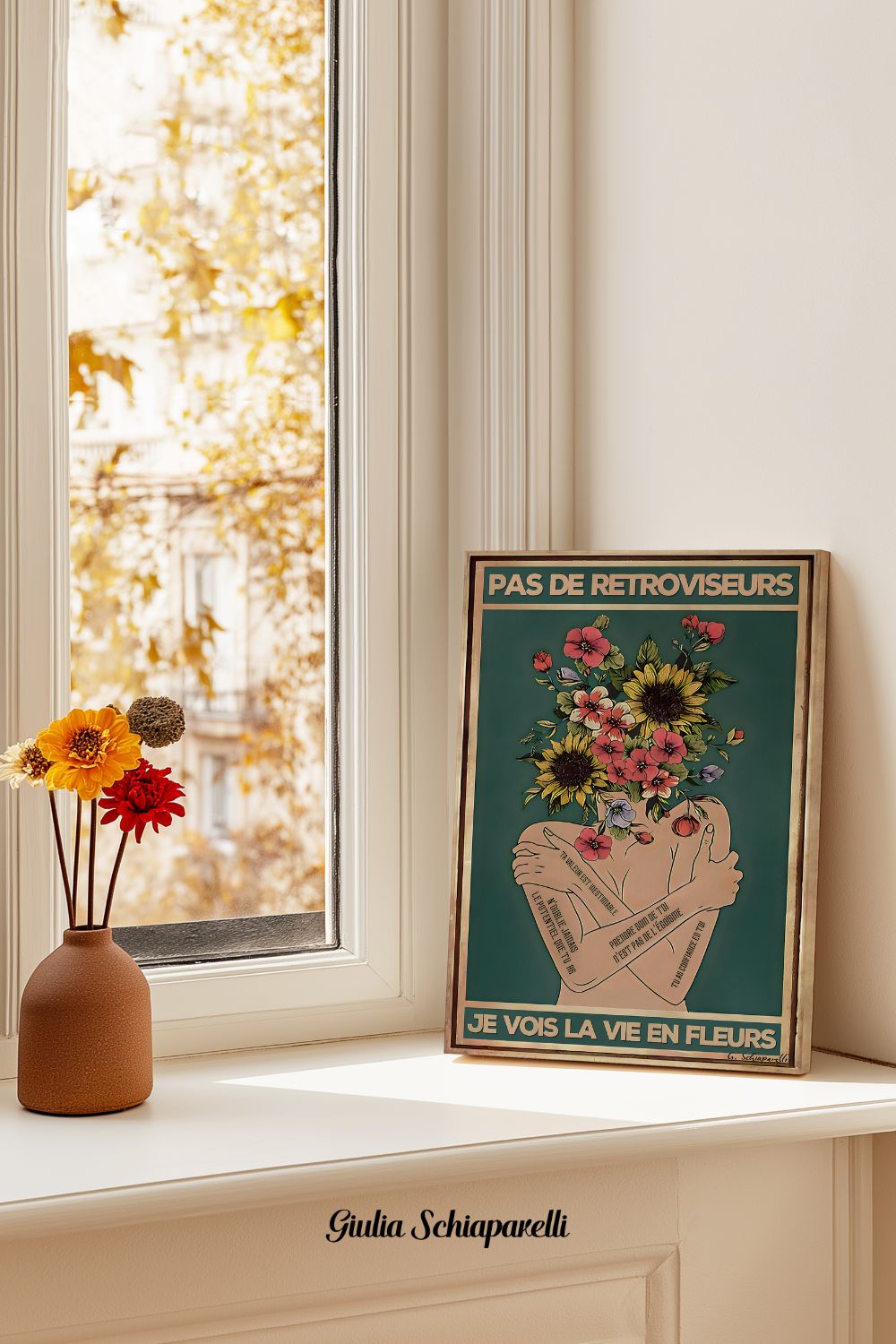 Sin espejos retrovisores, veo la vida en flores 