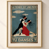 Mock-up van het doek « De wereld is een dansvloer, dans je mee? » — testvoorbeeld