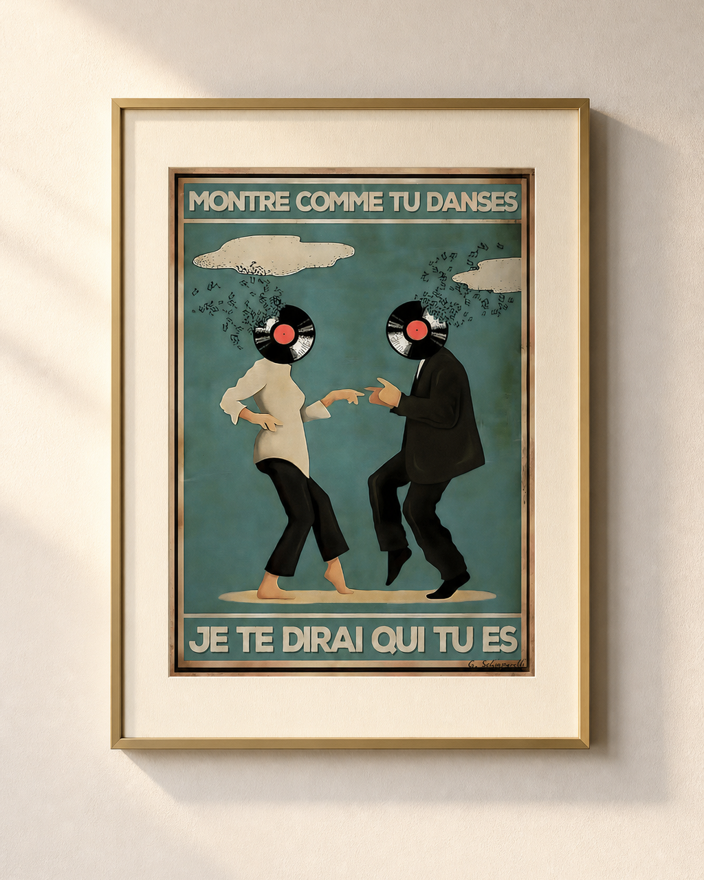 Mockup van het canvas « Laat me zien hoe je danst, en ik zal je zeggen wie je bent » — testvoorbeeld