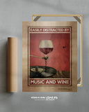 Fácilmente distraído por la música y el vino 