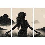 Triptyque — Na de regen komt zonneschijn, gepresenteerd in drie panelen
