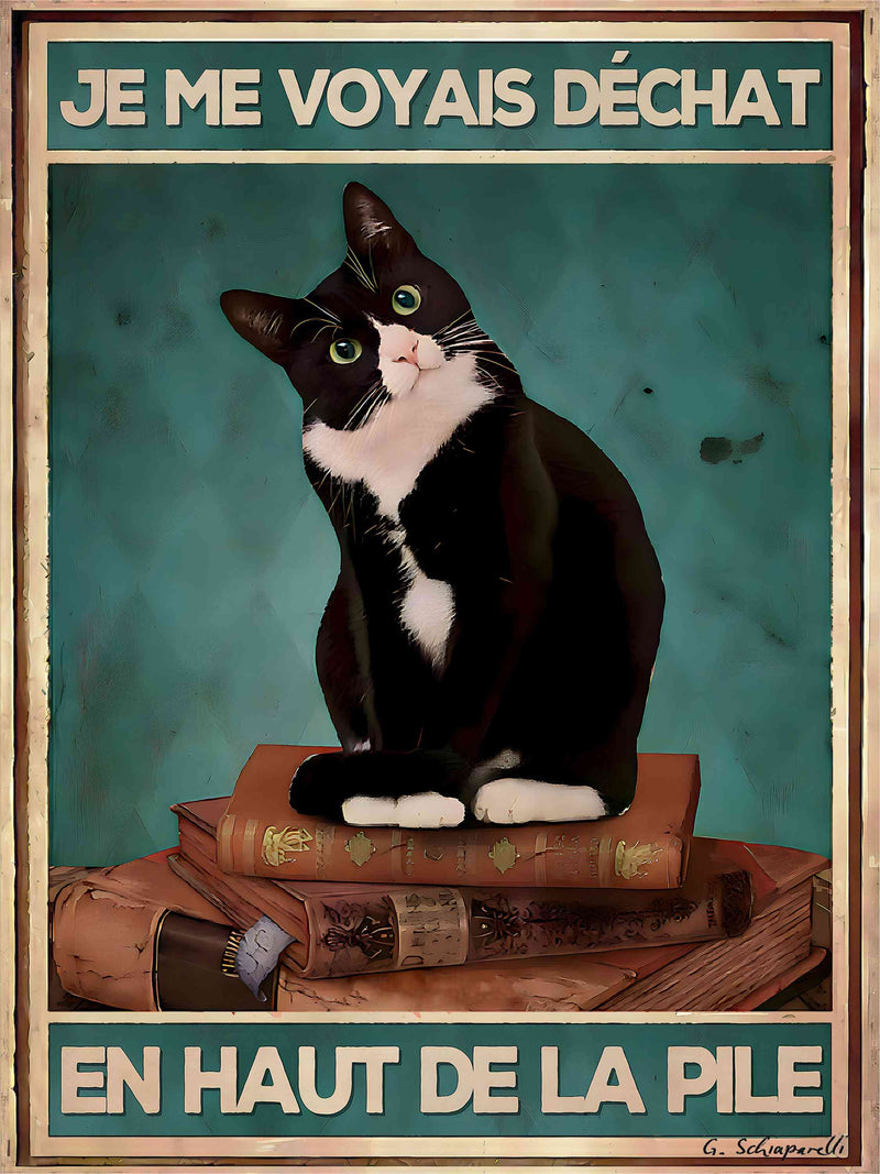 Ich sah mich oben auf dem Stapel sitzen 