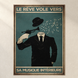 TEST COTON-LIN SANS CADRE — Jamais mieux fleuri — le rêve vole vers sa musique intérieure — que par soi-même
