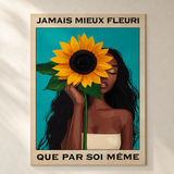 TEST COTON-LIN SANS CADRE — Jamais mieux fleuri que par soi-même — Tournesol