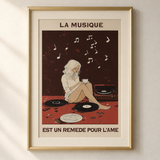 Mockup van het canvas « Muziek is een remedie voor de ziel » — testvoorbeeld