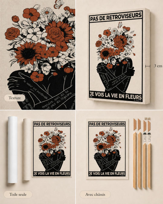 Geen achteruitkijkspiegels, ik zie het leven in bloemen 