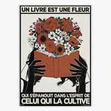 Toile - Een boek is een bloem die bloeit in de geest van degene die het cultiveert 
