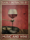 Fácilmente distraído por la música y el vino 