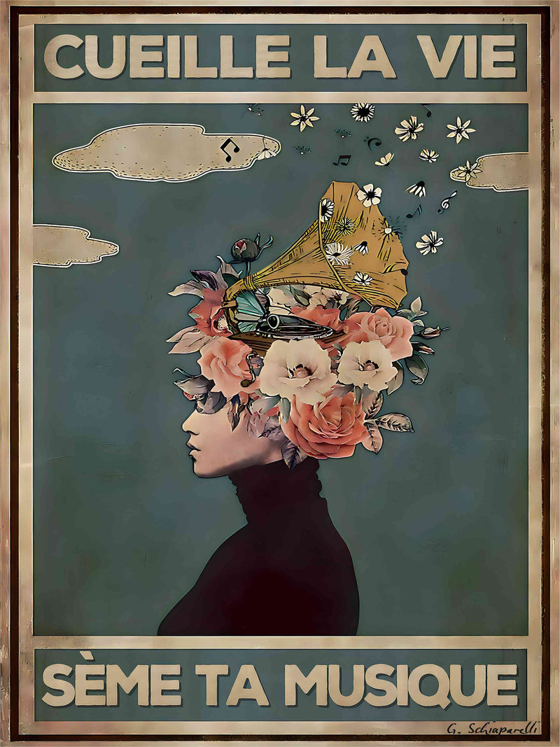 Erlebe das Leben, säe deine Musik 