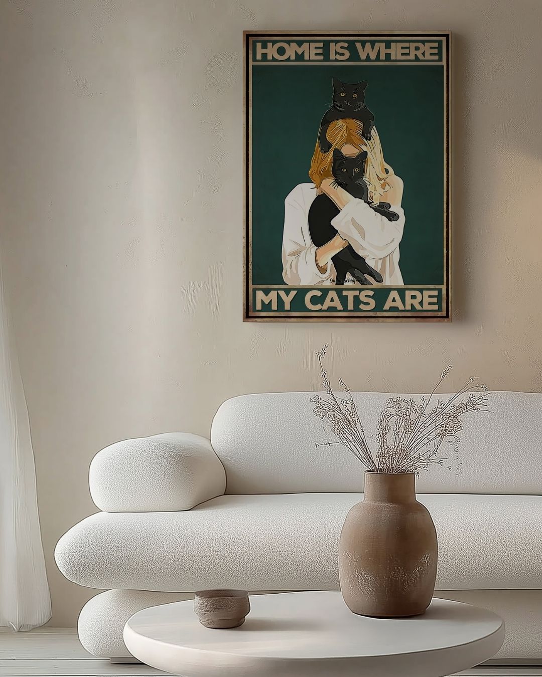 La maison est là où se trouvent mes chats 