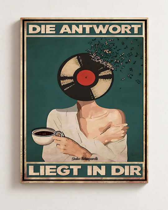 Die Antwort liegt in dir — Frontalansicht der Leinwand