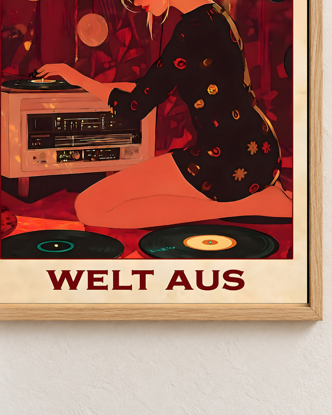 Musik an, Welt aus — Dekorativer Rahmen nicht enthalten