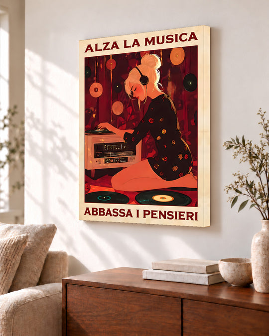 Alza la musica, abbassa i pensieri — Cornice decorativa non inclusa