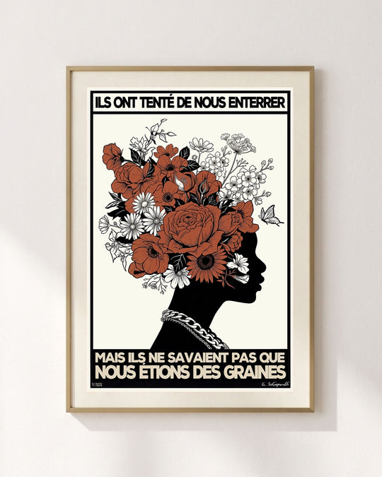 Canvas - Geen spiegels, ik zie het leven in bloemen 