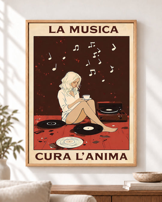 La musica cura l’anima — Cornice decorativa non inclusa