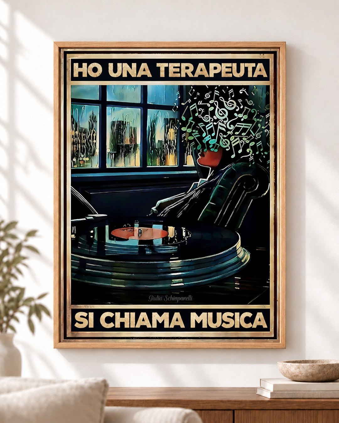 Ho una terapeuta, si chiama musica — Vista frontale con cornice decorativa non inclusa