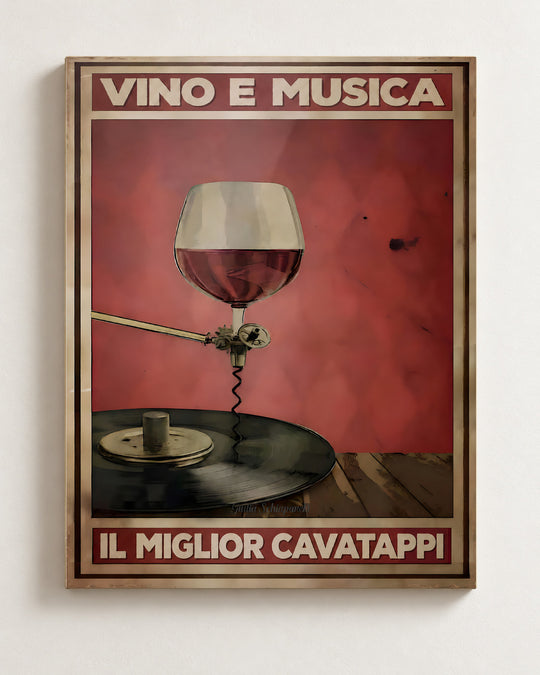 Vino e musica, il miglior cavatappi — Cornice decorativa non inclusa
