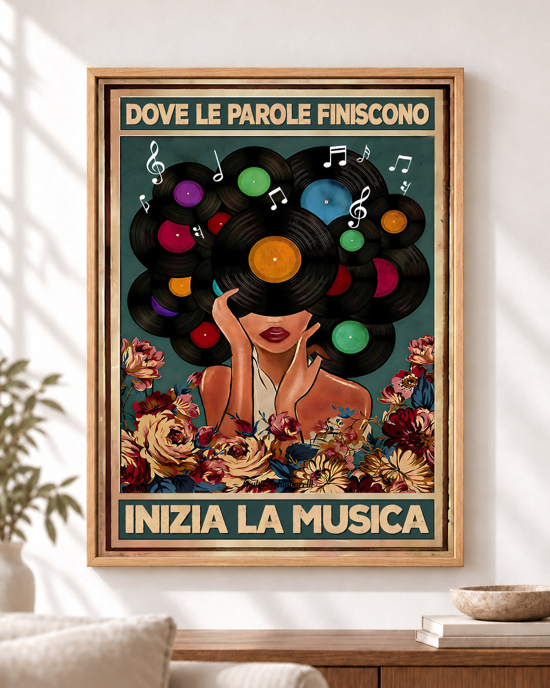Dove le parole finiscono, inizia la musica — Cornice decorativa non inclusa