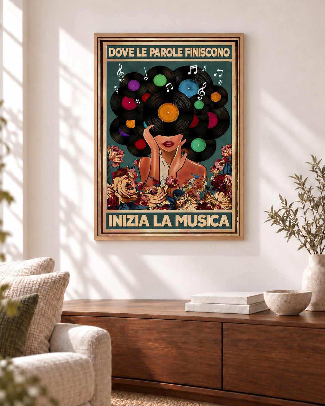 Dove le parole finiscono, inizia la musica — Cornice decorativa non inclusa