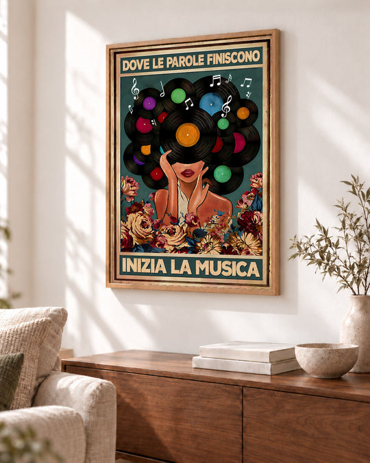 Dove le parole finiscono, inizia la musica — Cornice decorativa non inclusa