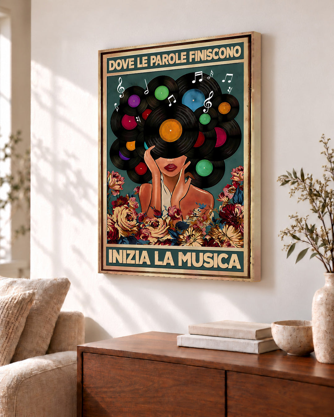 Dove le parole finiscono, inizia la musica — Cornice decorativa non inclusa