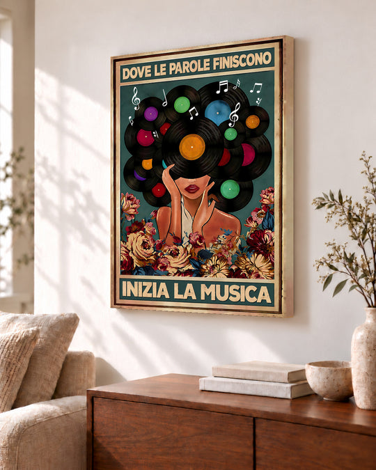 Dove le parole finiscono, inizia la musica — Cornice decorativa non inclusa