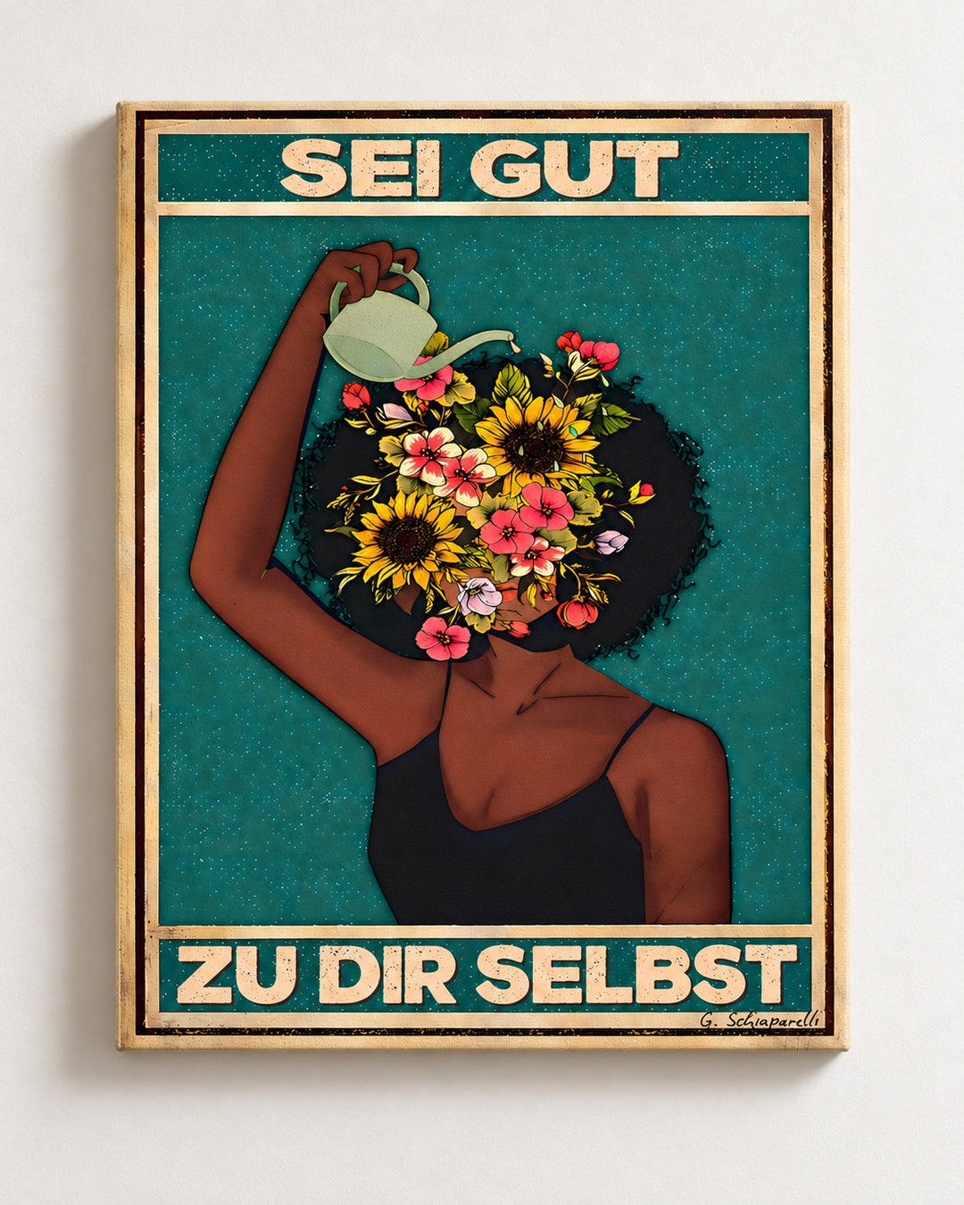 Sei gut zu dir selbst – Leinwandbild, Vorderansicht