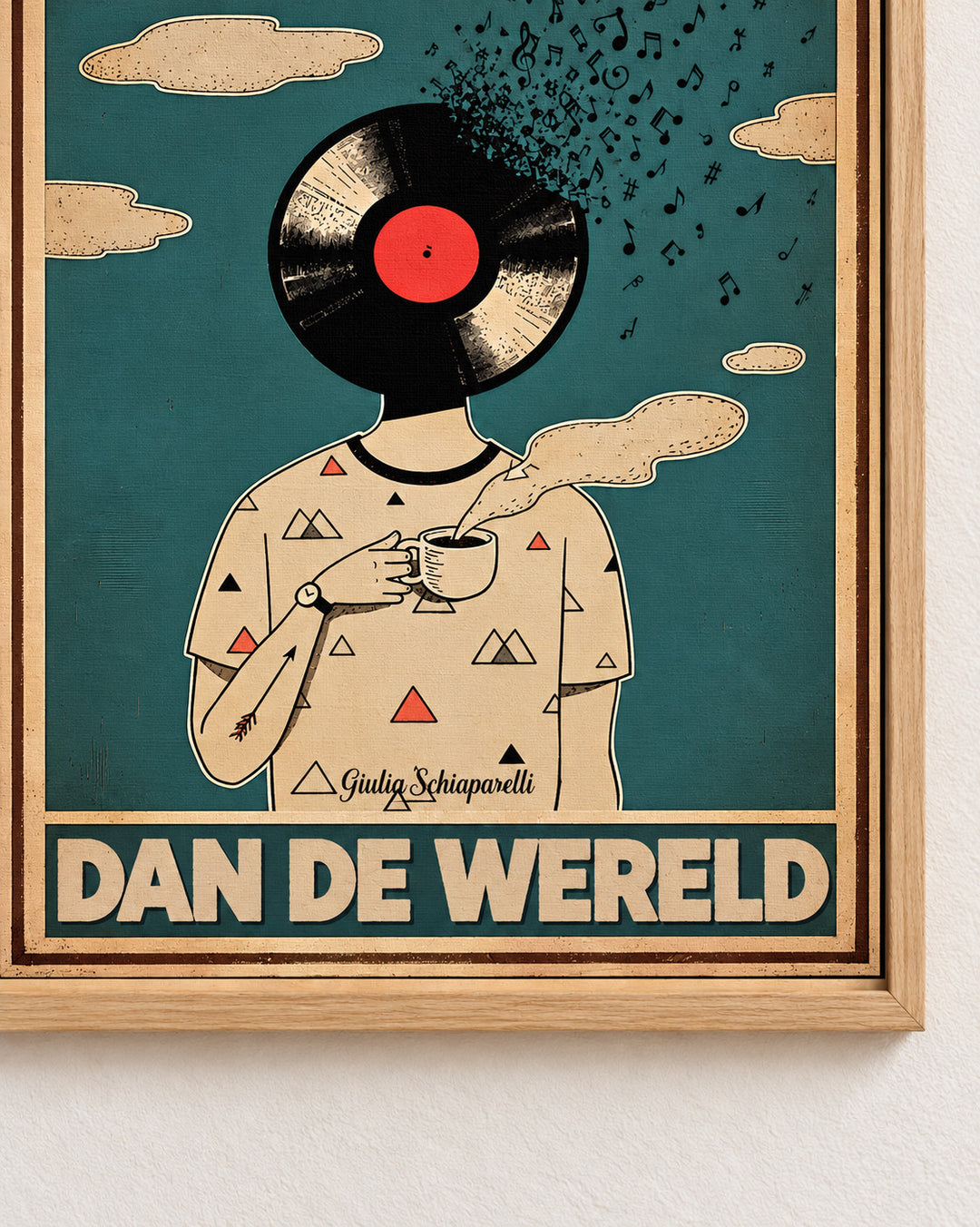 Eerst koffie, dan de wereld — Decoratieve lijst en interieur niet inbegrepen