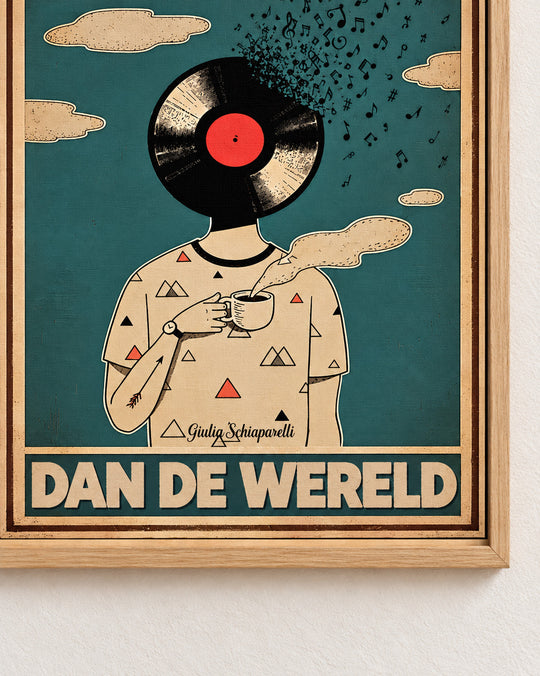 Eerst koffie, dan de wereld — Decoratieve lijst en interieur niet inbegrepen