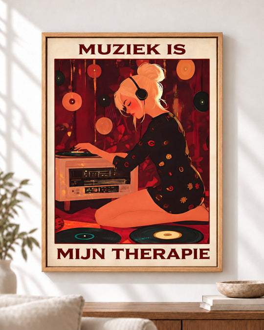 Muziek is mijn therapie — Decoratieve lijst en interieur niet inbegrepen