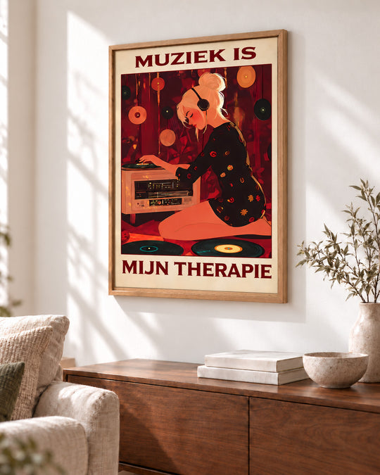 Muziek is mijn therapie — Decoratieve lijst en interieur niet inbegrepen