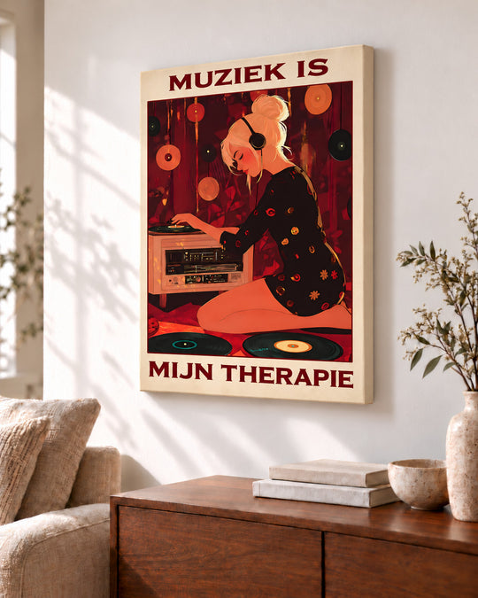 Muziek is mijn therapie — Decoratieve lijst en interieur niet inbegrepen