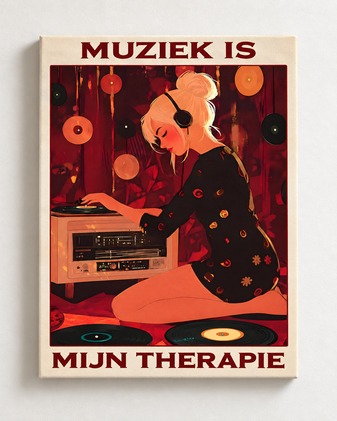 Muziek is mijn therapie — Decoratieve lijst en interieur niet inbegrepen