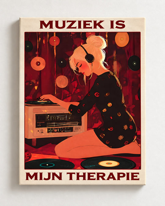Muziek is mijn therapie — Decoratieve lijst en interieur niet inbegrepen