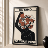 “Be kind to your mind — Atelier” — cotton-linen canvas, lifestyle B
