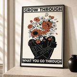 “Grow through what you go through — Atelier” — cotton-linen canvas, lifestyle B