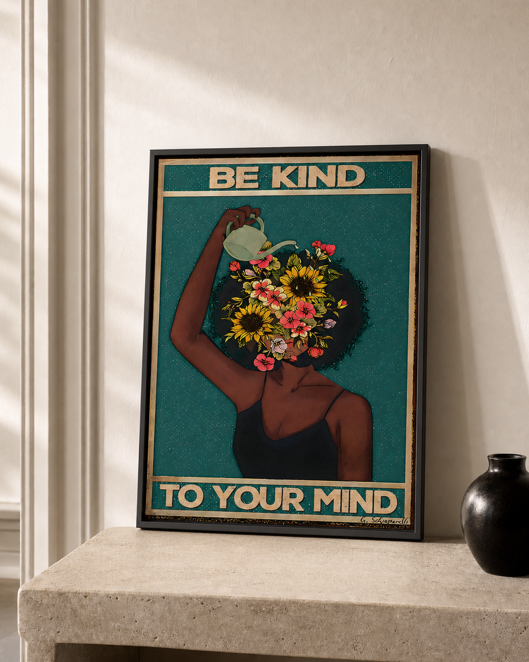 “Be kind to your mind” — cotton-linen canvas, lifestyle B
