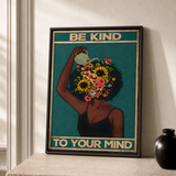 “Be kind to your mind” — cotton-linen canvas, lifestyle B