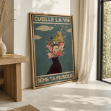 « Cueille la vie, sème ta musique » — Art Print encadré, mise en situation 2