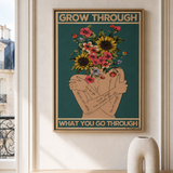 “Grow through what you go through” — cotton-linen canvas, lifestyle A