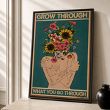 “Grow through what you go through” — cotton-linen canvas, lifestyle B