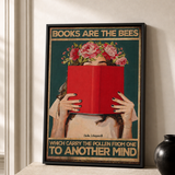 “Books are the bees which carry the pollen from one to another mind” — cotton-linen canvas, lifestyle B